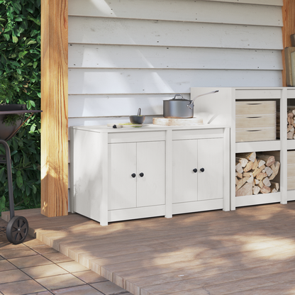 vidaXL Küchenschrank mit Regal Weiß 106 x 55 x 64 cm Massivholz Kiefer