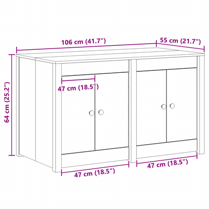 vidaXL Küchenschrank mit Regal Weiß 106 x 55 x 64 cm Massivholz Kiefer