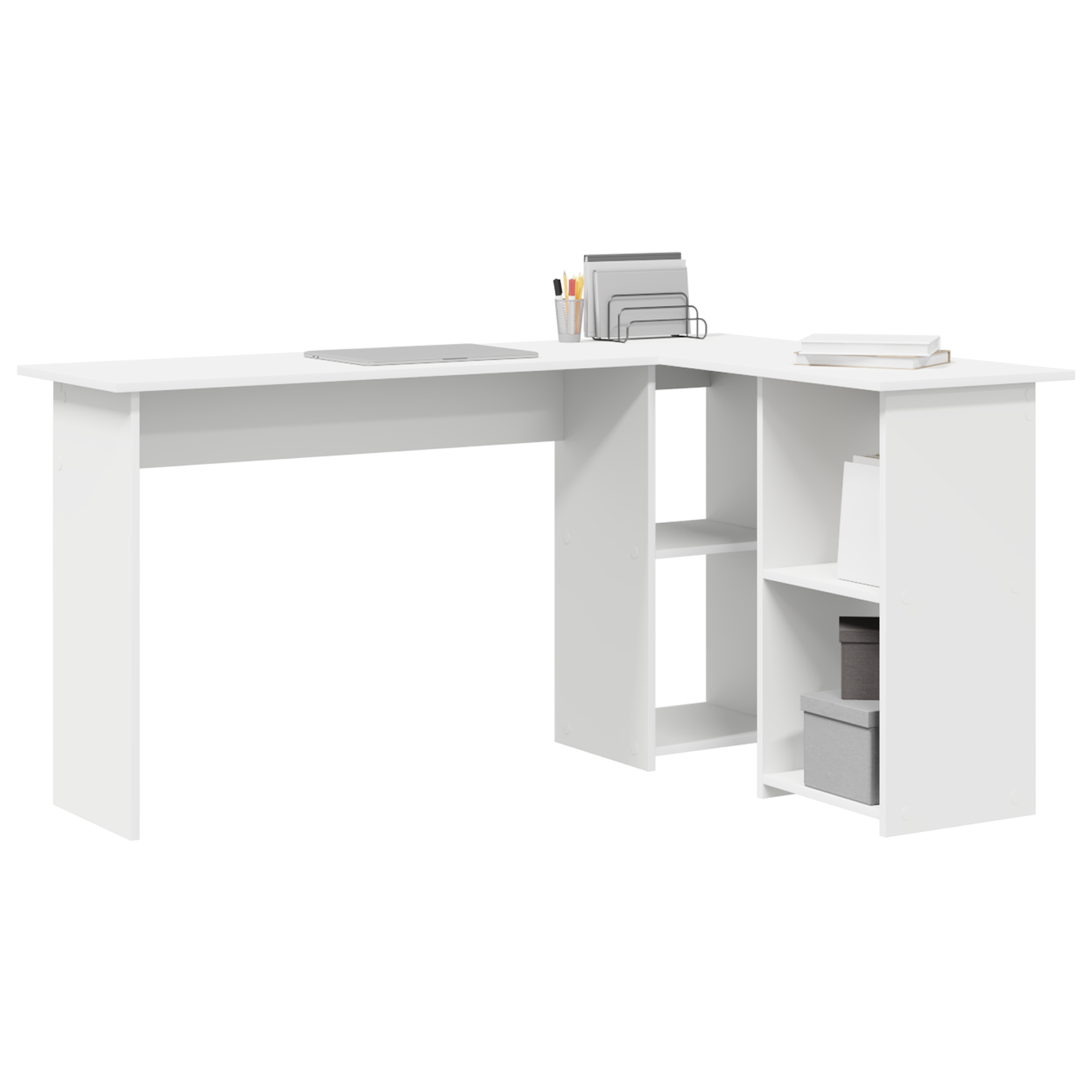 vidaXL Schreibtisch mit Regal Weiß 142 x 102 x 73 cm Holzwerkstoff
