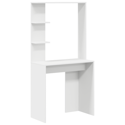 vidaXL Schreibtisch mit Regal Weiß 78,5 x 37 x 154,5 cm Holzwerkstoff