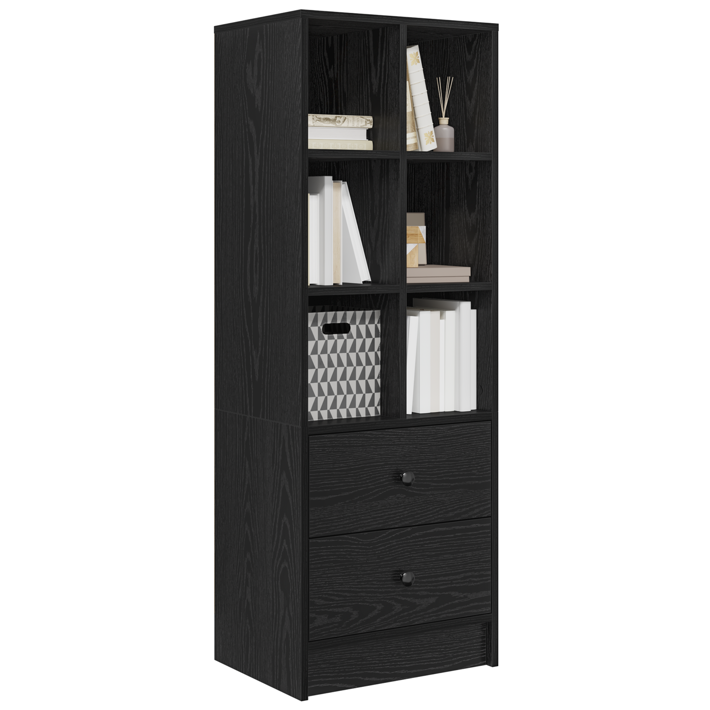 vidaXL Highboard Schwarz Eichen-Optik 45,5 x 34 x 127 cm
