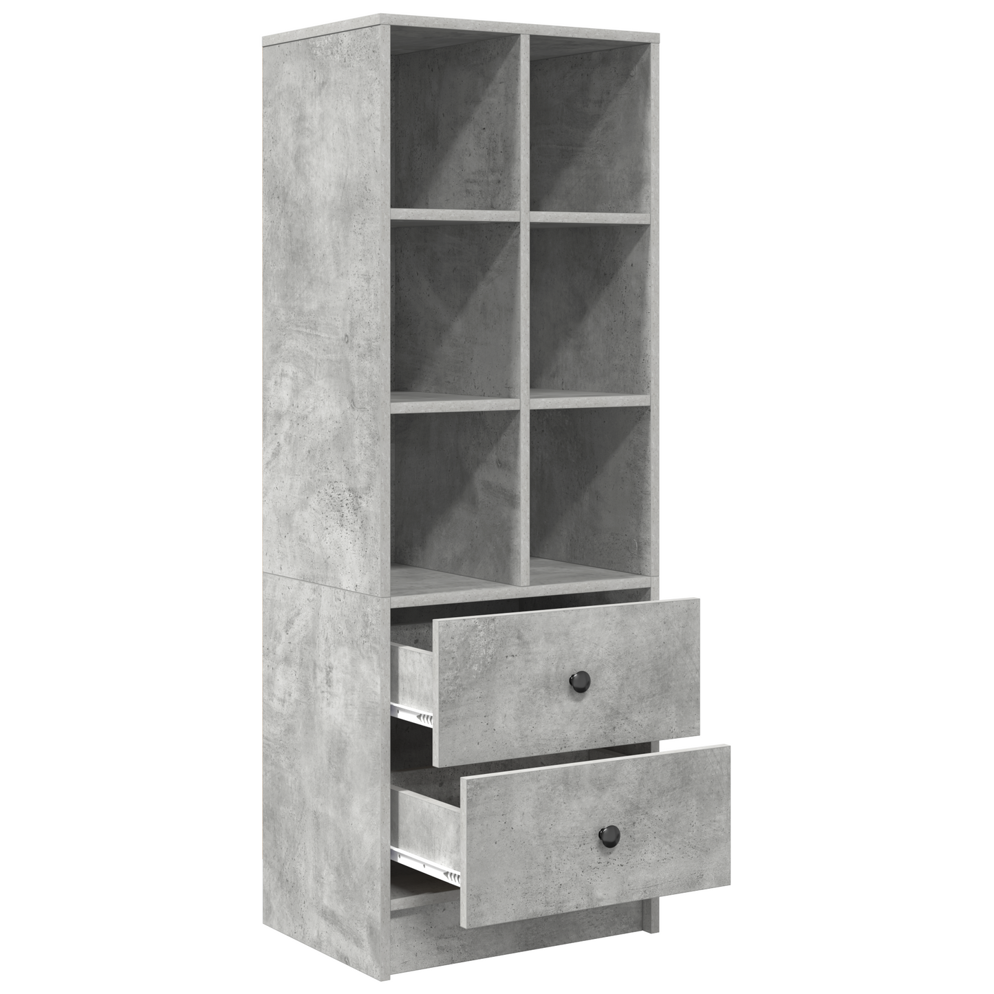 vidaXL Highboard avec tiroirs Gris Béton 45,5 x 34 x 127 cm