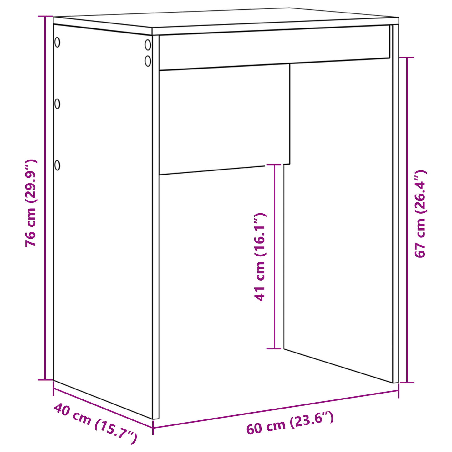 vidaXL Schreibtisch Weiß 60 x 40 x 76 cm