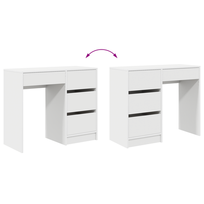 vidaXL Schreibtisch mit Speicher Weiß 90 x 37,5 x 75 cm Holzwerkstoff