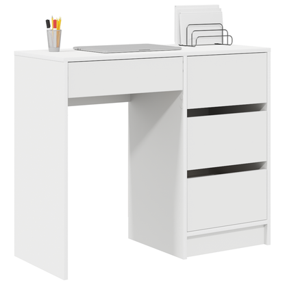vidaXL Schreibtisch mit Speicher Weiß 90 x 37,5 x 75 cm Holzwerkstoff