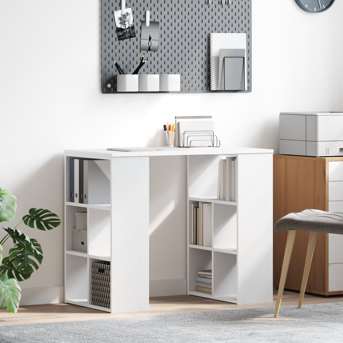vidaXL Schreibtisch mit Regal Weiß 90 x 50 x 75 cm Holzwerkstoff