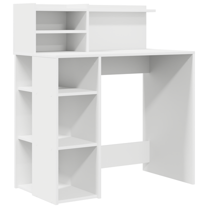 vidaXL Schreibtisch mit Regal Weiß 90 x 48 x 101,5 cm Holzwerkstoff