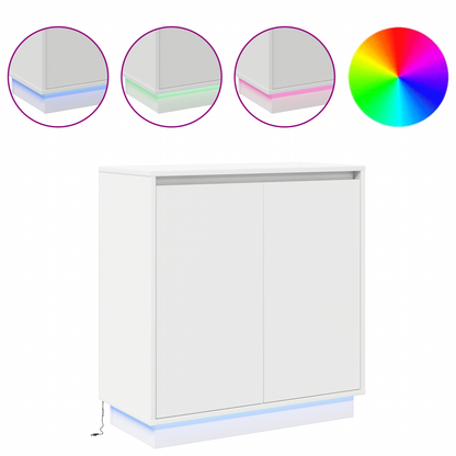 vidaXL LED-Sideboard mit Regal Weiß 71 x 34,5 x 75 cm Holzwerkstoff
