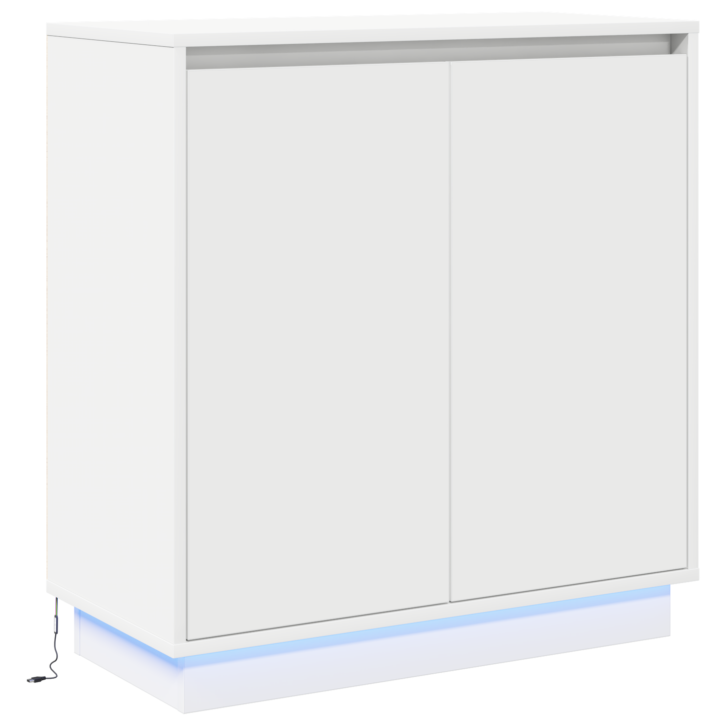 vidaXL LED-Sideboard mit Regal Weiß 71 x 34,5 x 75 cm Holzwerkstoff