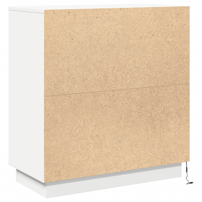 vidaXL LED-Sideboard mit Regal Weiß 71 x 34,5 x 75 cm Holzwerkstoff