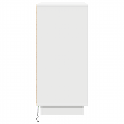 vidaXL LED-Sideboard mit Regal Weiß 71 x 34,5 x 75 cm Holzwerkstoff