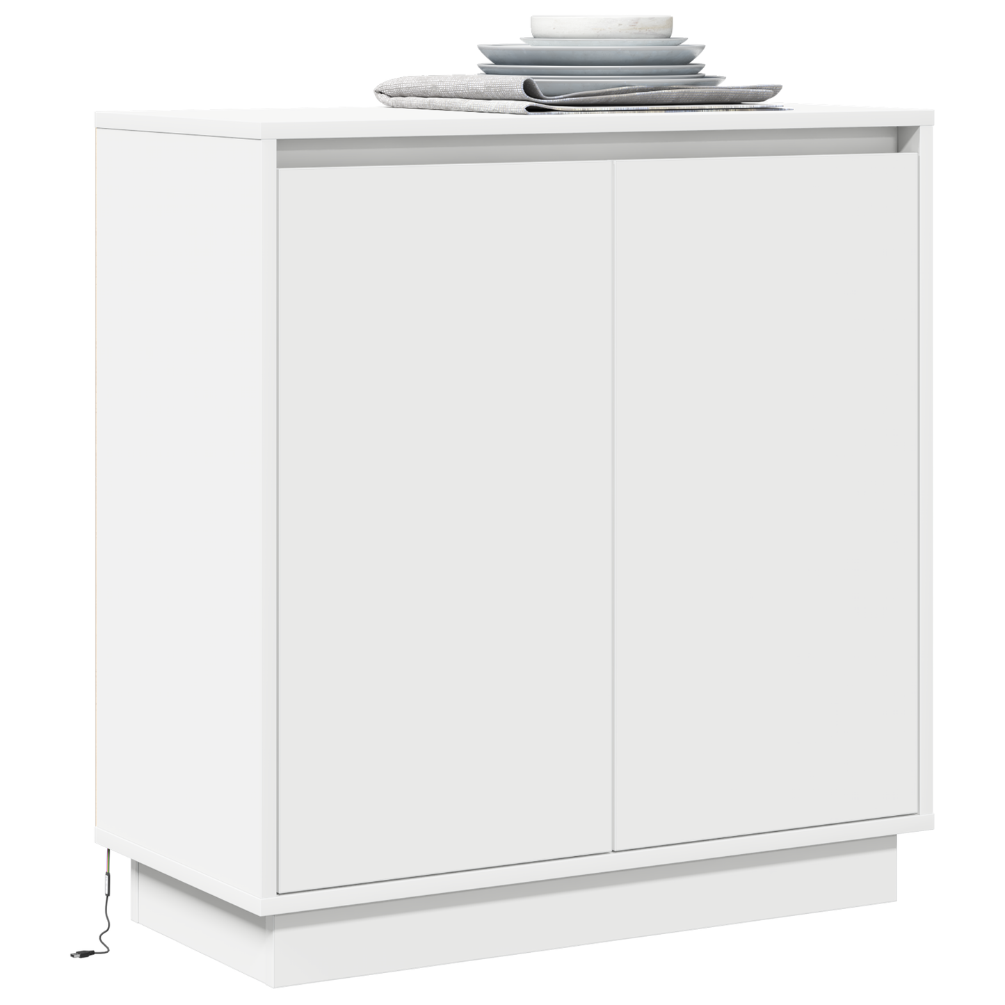 vidaXL LED-Sideboard mit Regal Weiß 71 x 34,5 x 75 cm Holzwerkstoff
