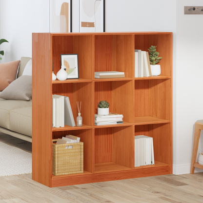 vidaXL Bücherregal Wachsbraun 104 x 33 x 110 cm Massives Kiefernholz