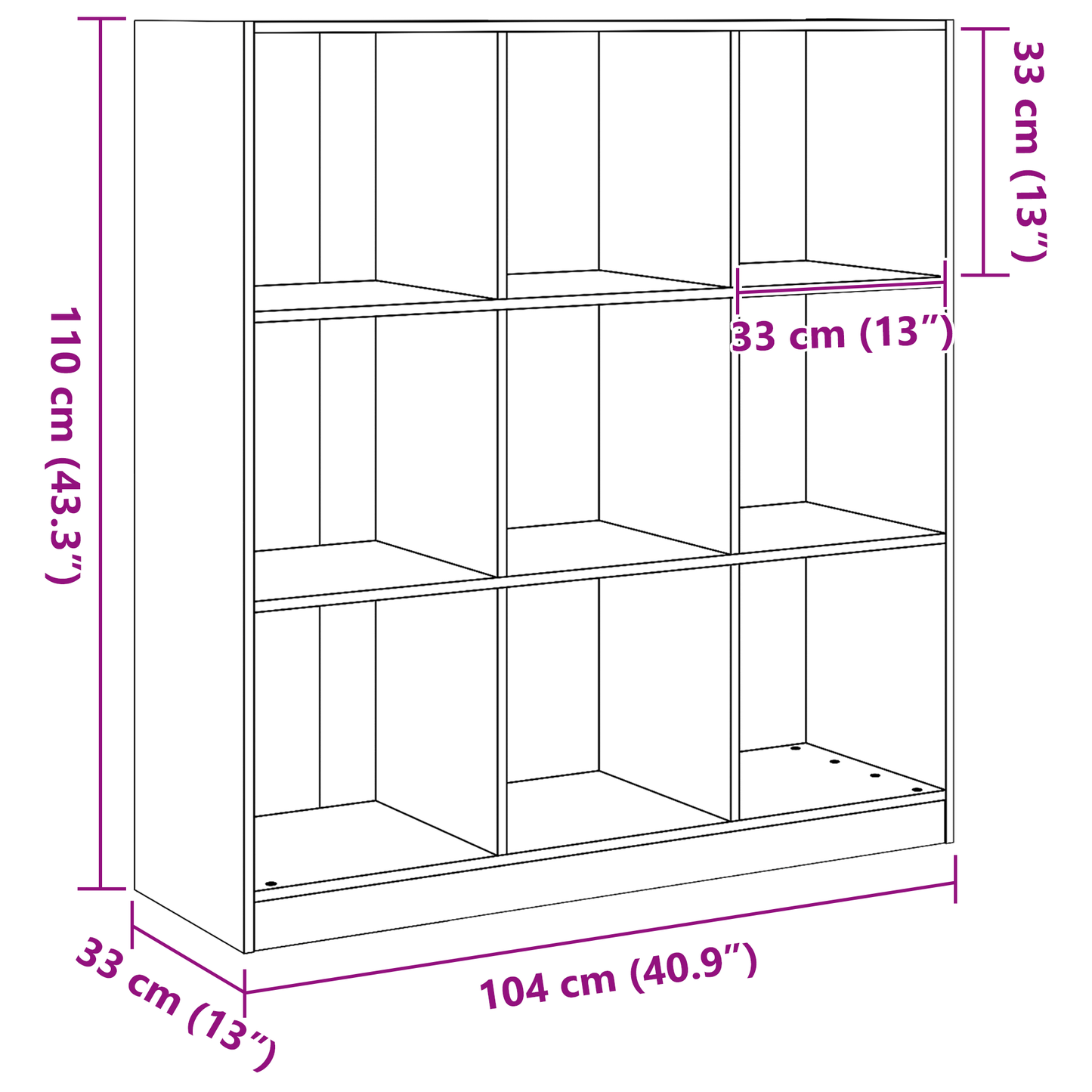 vidaXL Bücherregal Wachsbraun 104 x 33 x 110 cm Massives Kiefernholz