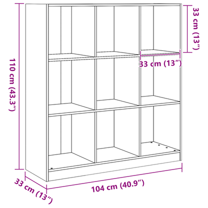 vidaXL Bücherregal Wachsbraun 104 x 33 x 110 cm Massives Kiefernholz