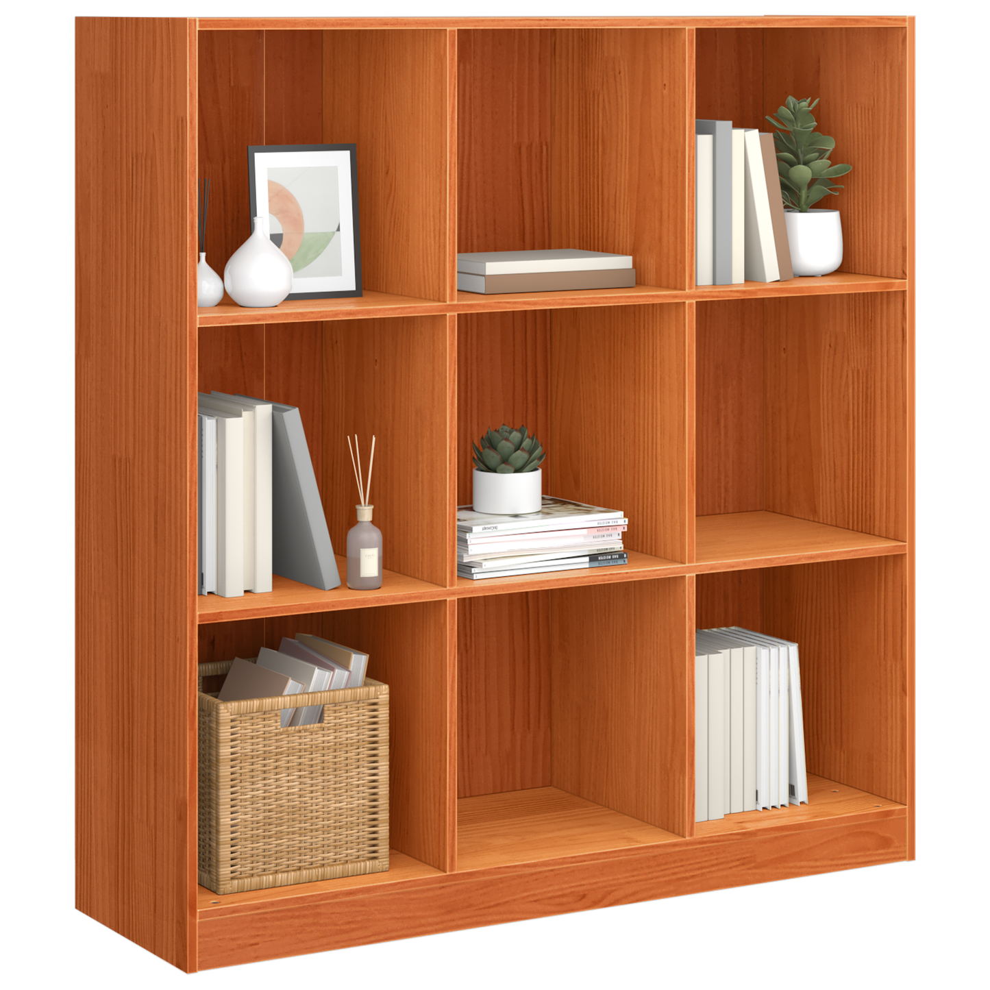 vidaXL Bücherregal Wachsbraun 104 x 33 x 110 cm Massives Kiefernholz
