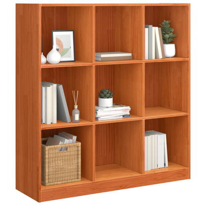 vidaXL Bücherregal Wachsbraun 104 x 33 x 110 cm Massives Kiefernholz