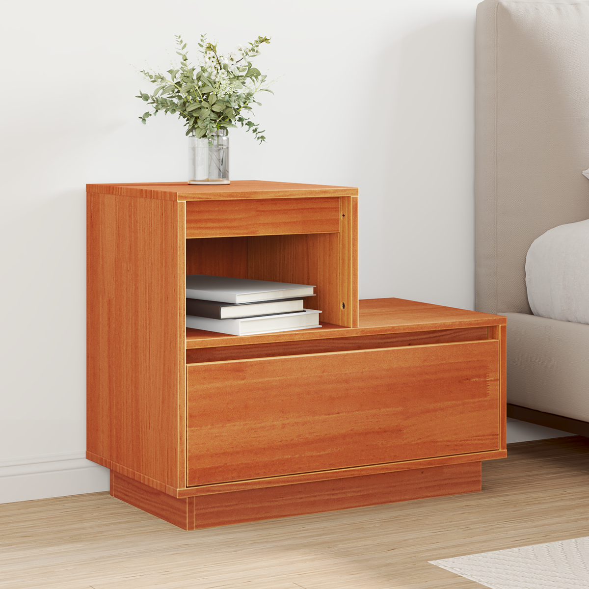 vidaXL Nachttisch Wachsbraun 60 x 34 x 51 cm Holzwerkstoff