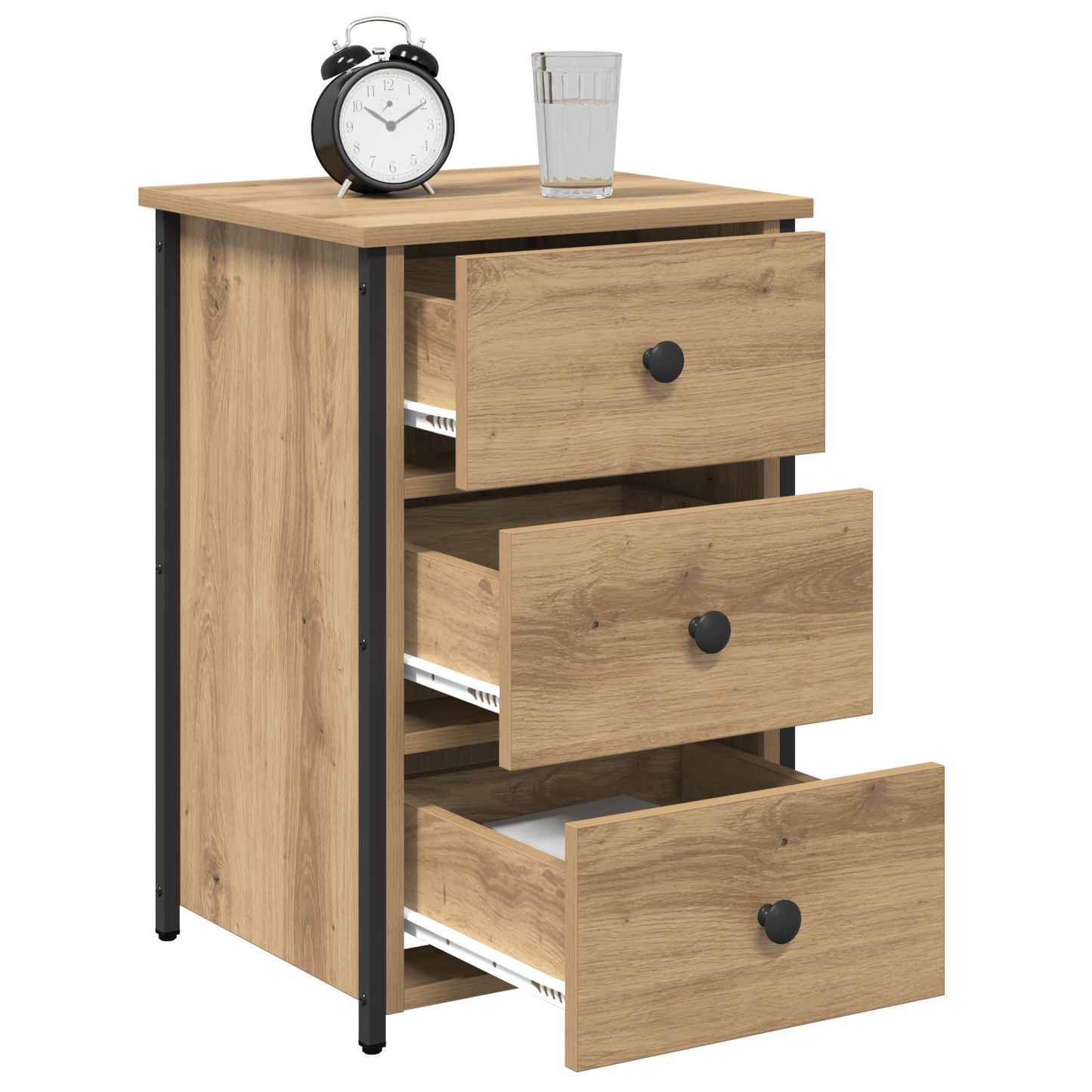 vidaXL Nachttisch mit Schubladen 2 pcs Braun 40 x 36 x 60 cm