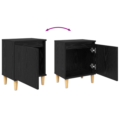 vidaXL Nachttisch Schwarz Eichen-Optik 40 x 30 x 50 cm Holzwerkstoff