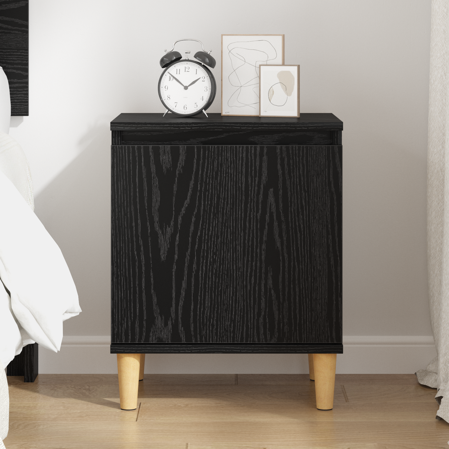 vidaXL Nachttisch Schwarz Eichen-Optik 40 x 30 x 50 cm Holzwerkstoff