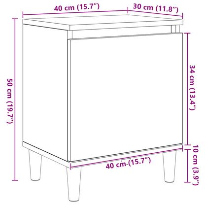 vidaXL Nachttisch Schwarz Eichen-Optik 40 x 30 x 50 cm Holzwerkstoff