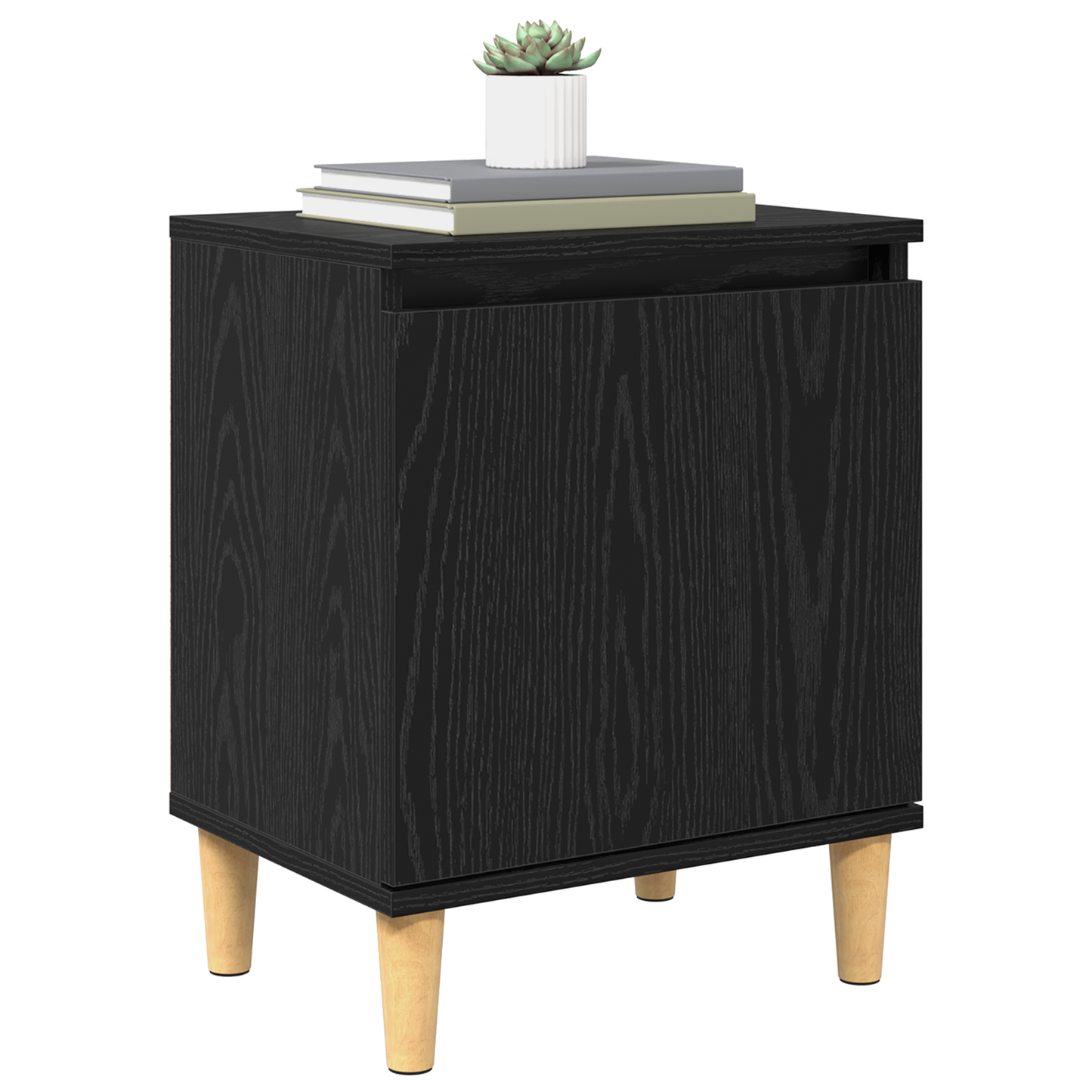 vidaXL Nachttisch Schwarz Eichen-Optik 40 x 30 x 50 cm Holzwerkstoff