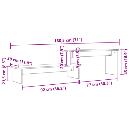 vidaXL TV-Schrankset Altholz 180 x 30 x 43 cm Holzwerkstoff
