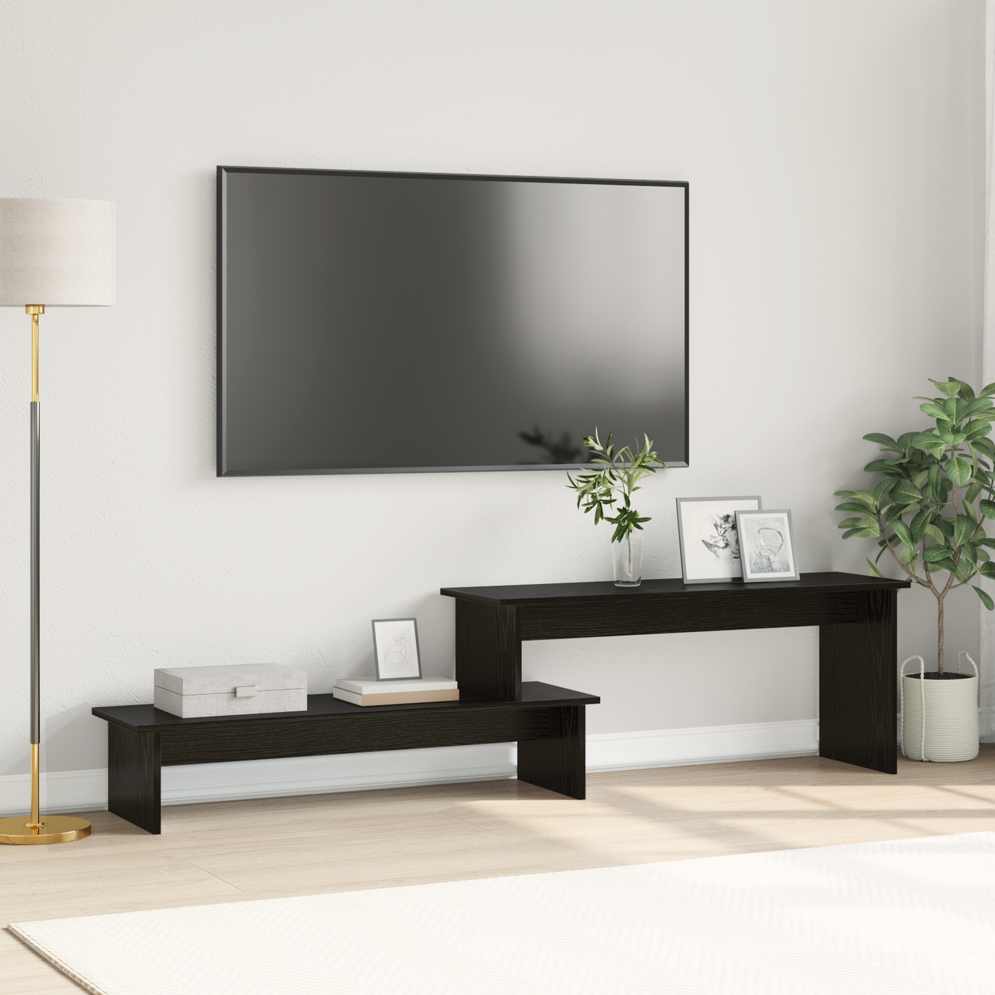 vidaXL TV-Schrankset Schwarz Eichen-Optik 180,5 x 30 x 43 cm