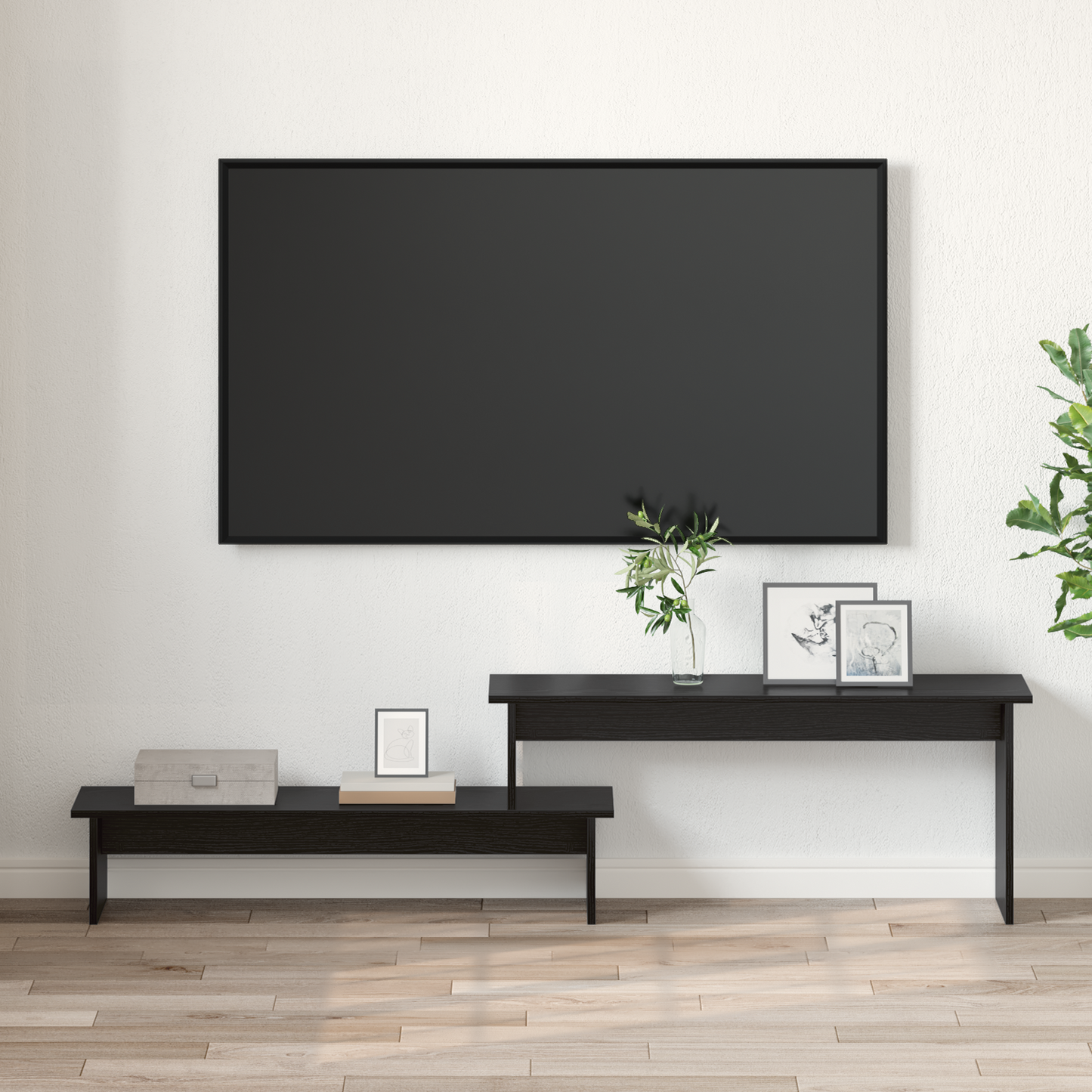 vidaXL TV-Schrankset Schwarz Eichen-Optik 180,5 x 30 x 43 cm