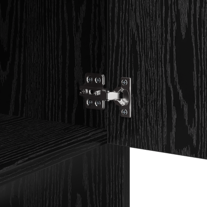 vidaXL Sideboard Schwarz Eichen-Optik 97 x 29 x 75 cm Holzwerkstoff