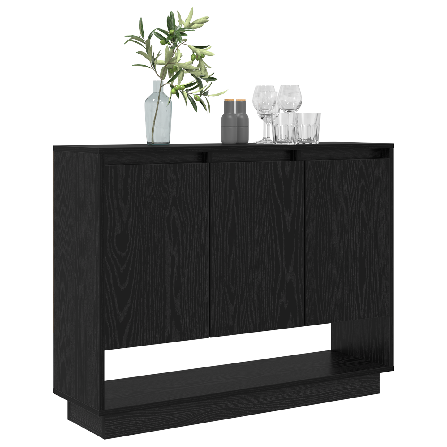 vidaXL Sideboard Schwarz Eichen-Optik 97 x 29 x 75 cm Holzwerkstoff