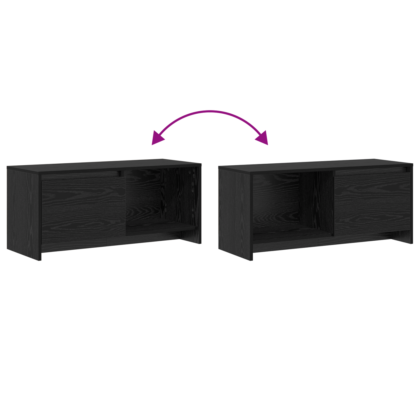 vidaXL TV-Schrankset Wandmontiert Schwarz Eichen-Optik 90 x 35 x 40 cm