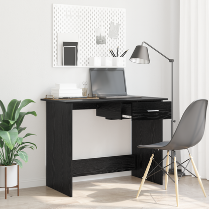 vidaXL Schreibtisch mit Speicher Schwarz Eichen-Optik 100 x 50 x 76 cm