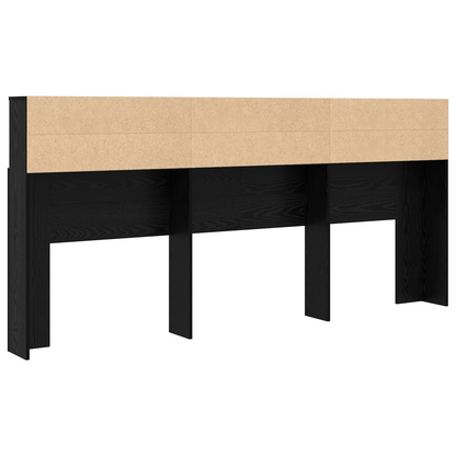 vidaXL Kopfteil Schrank Schwarz Eichen-Optik 220 x 19 x 101,5 cm