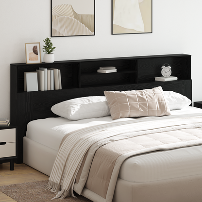 vidaXL Kopfteil Schrank Schwarz Eichen-Optik 220 x 19 x 101,5 cm