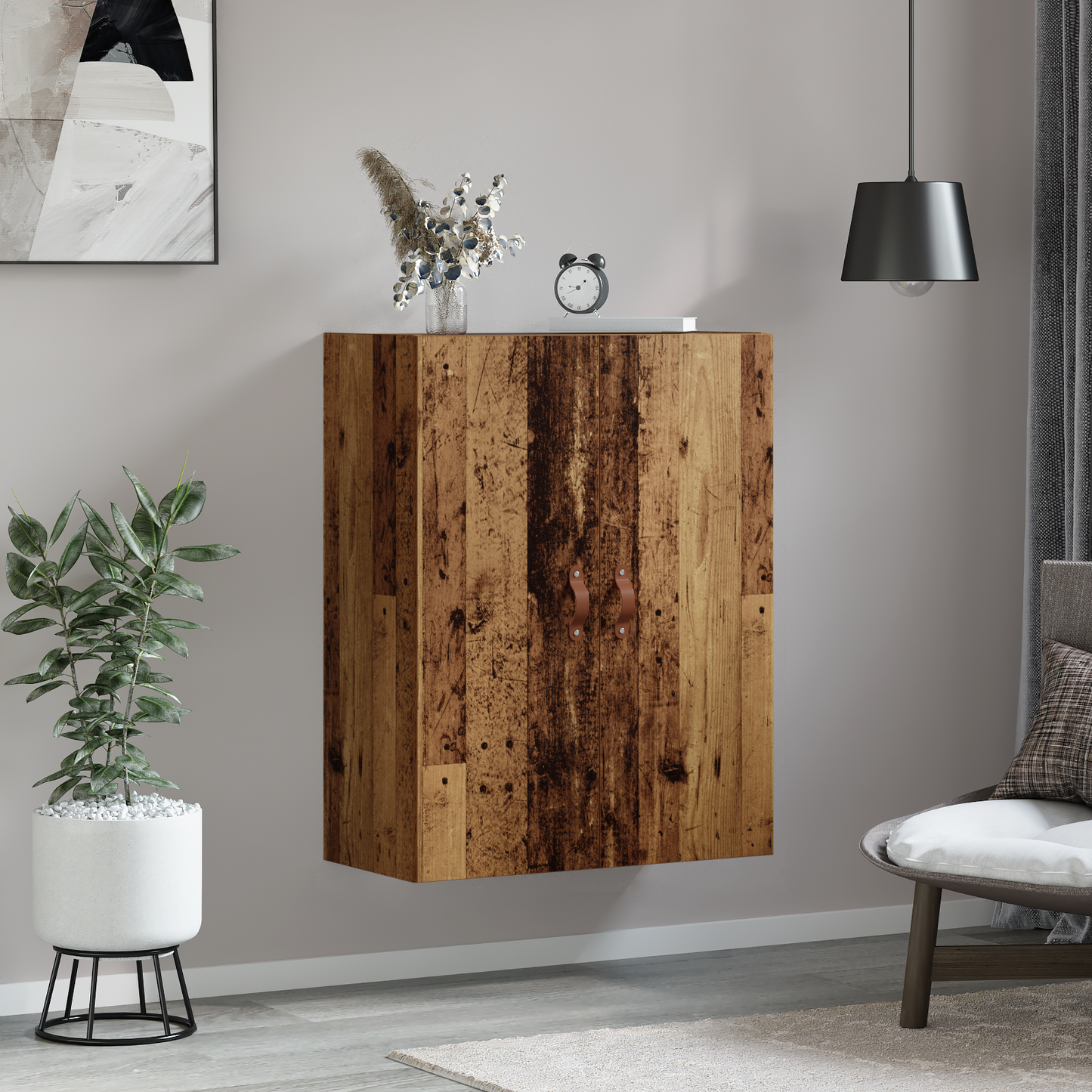 vidaXL Wandschrank Altholz 69,5 x 34 x 90 cm Holzwerkstoff