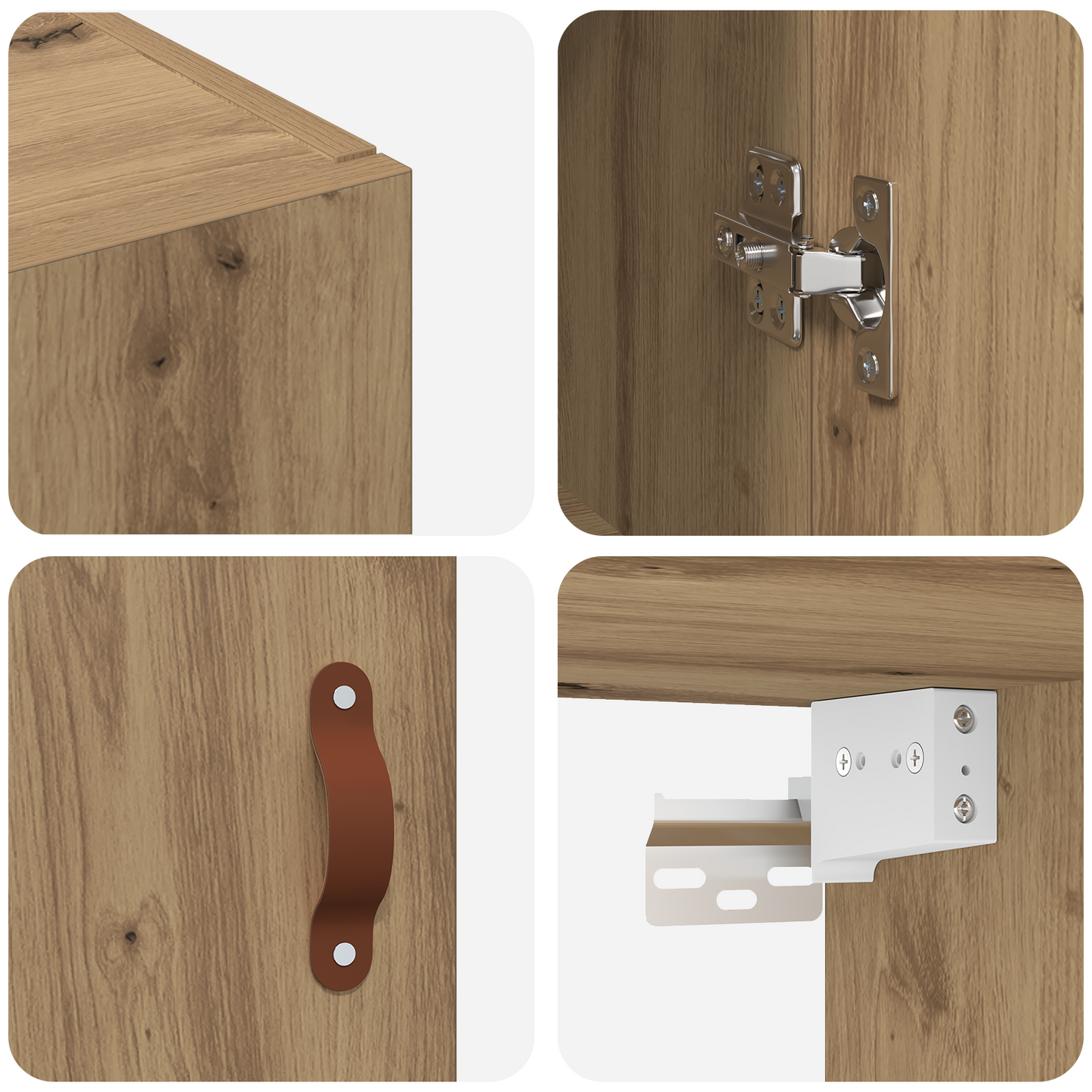 vidaXL Wandschrank Artisan-Eiche 69,5 x 34 x 90 cm Holzwerkstoff