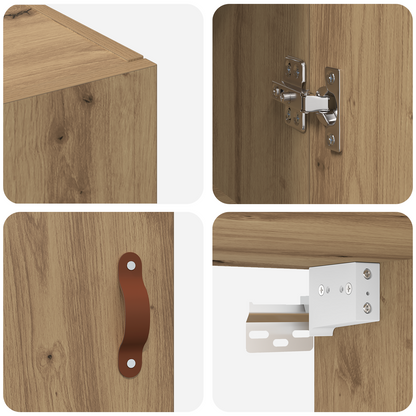 vidaXL Wandschrank Artisan-Eiche 69,5 x 34 x 90 cm Holzwerkstoff
