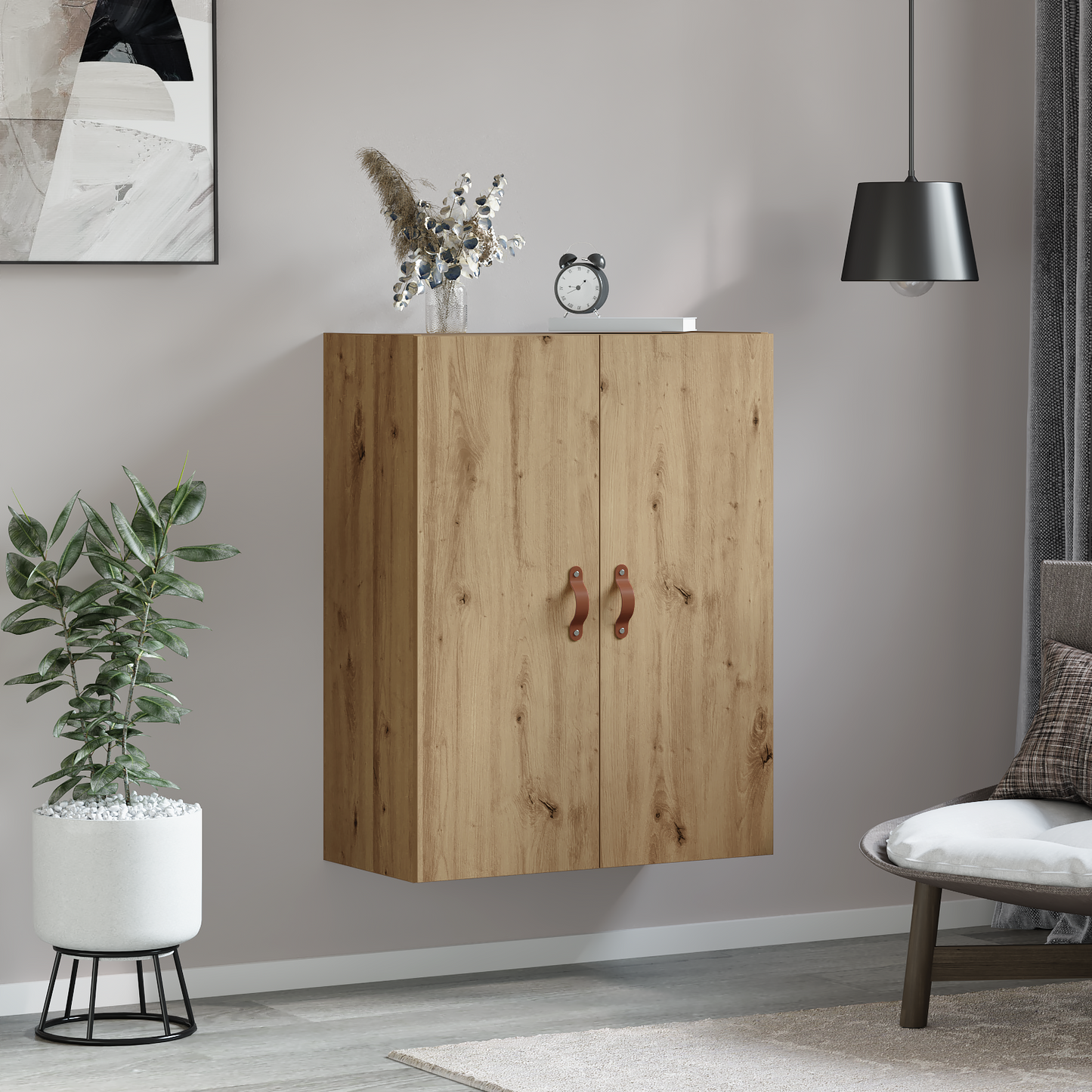 vidaXL Wandschrank Artisan-Eiche 69,5 x 34 x 90 cm Holzwerkstoff