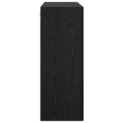 vidaXL Wandschrank Wandmontiert Schwarz Eichen-Optik 69,5 x 34 x 90 cm
