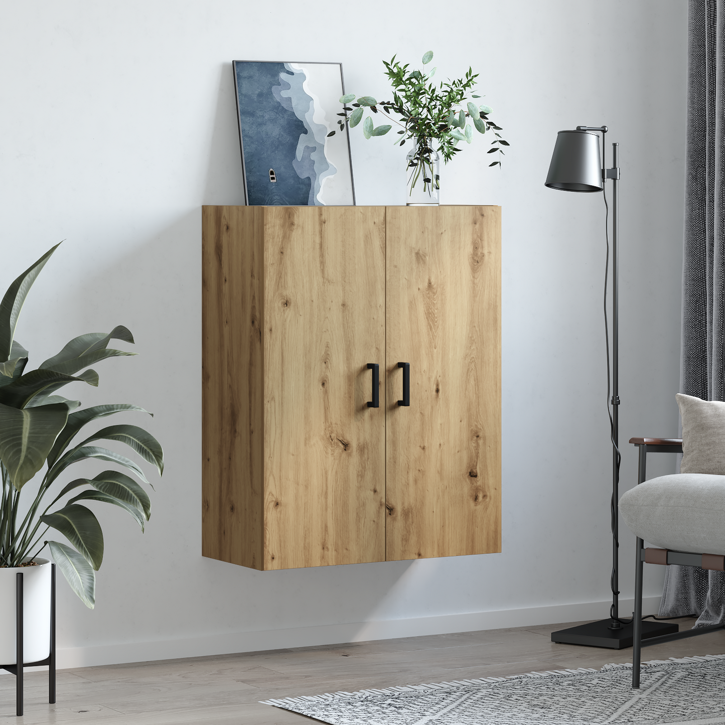 vidaXL Wandschrank Artisan-Eiche 69,5 x 34 x 90 cm Holzwerkstoff