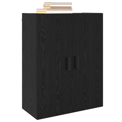 vidaXL Wandschrank Wandmontiert Schwarz Eichen-Optik 69,5 x 34 x 90 cm