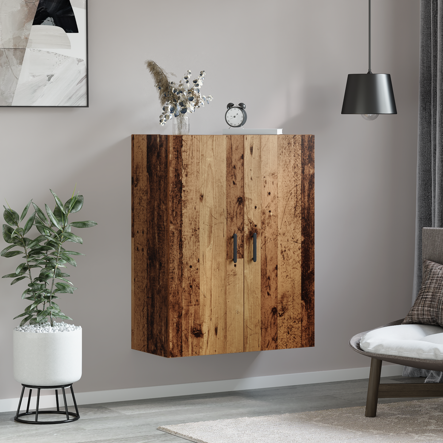vidaXL Wandschrank Altholz 69,5 x 34 x 90 cm Holzwerkstoff
