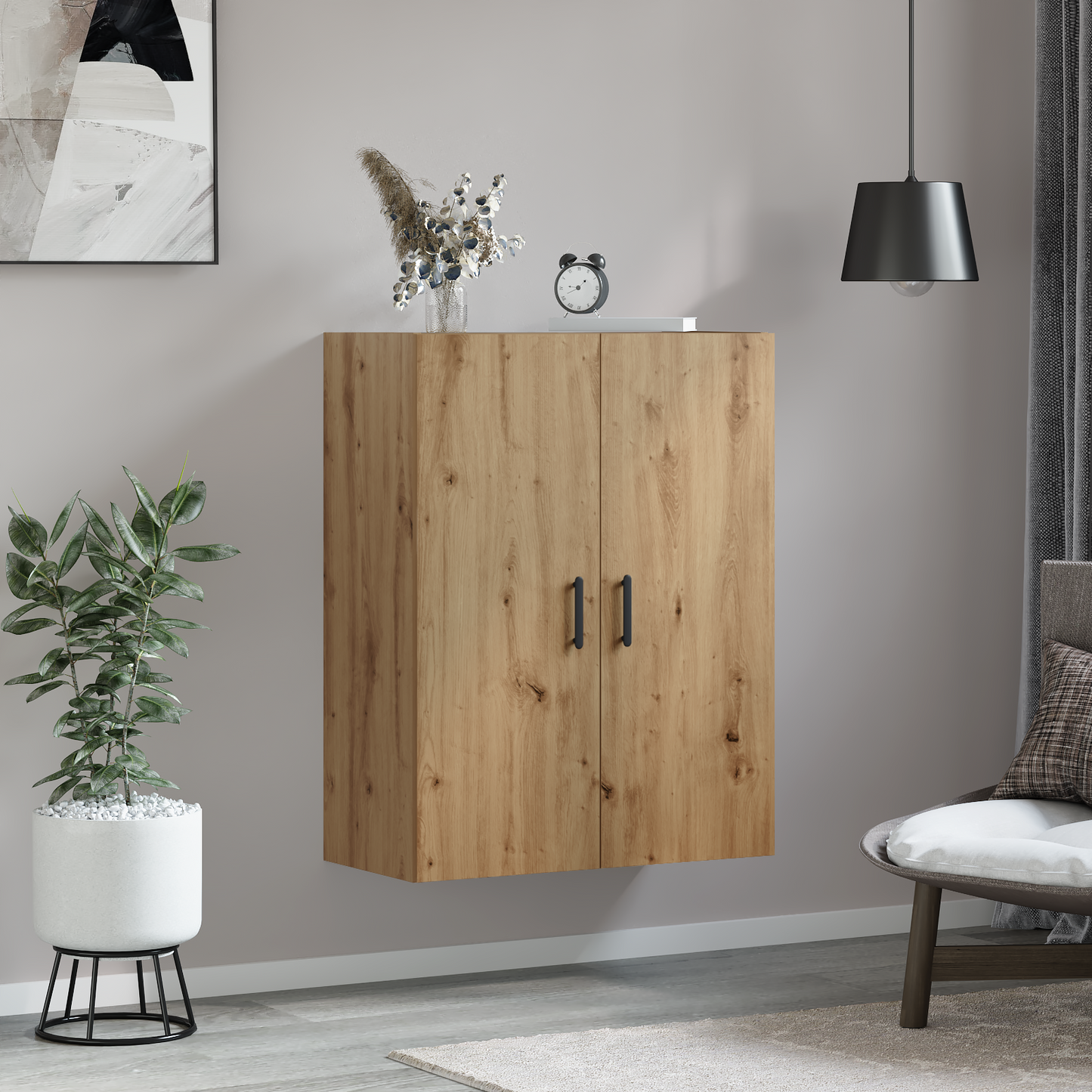 vidaXL Wandschrank Artisan-Eiche 69,5 x 34 x 90 cm Holzwerkstoff