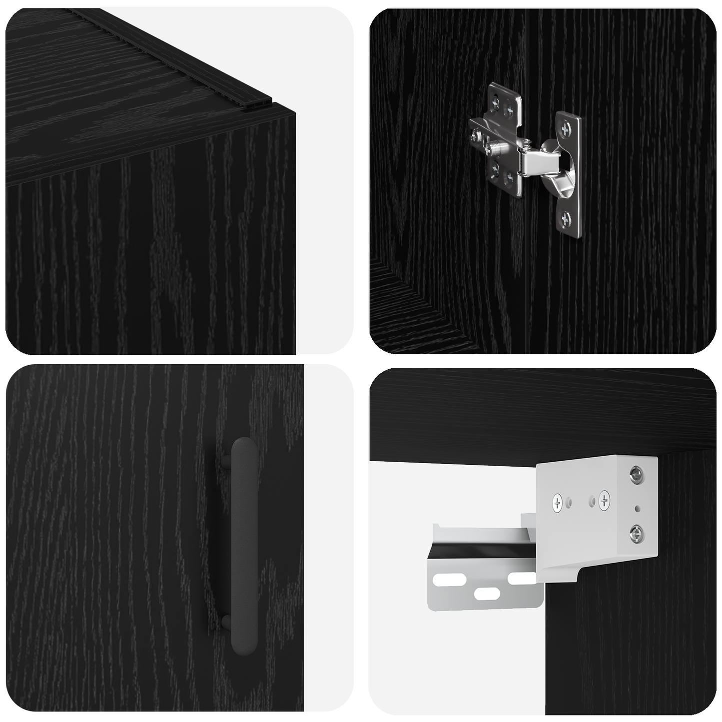 vidaXL Wandschrank Wandmontiert Schwarz Eichen-Optik 69,5 x 34 x 90 cm