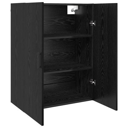 vidaXL Wandschrank Wandmontiert Schwarz Eichen-Optik 69,5 x 34 x 90 cm