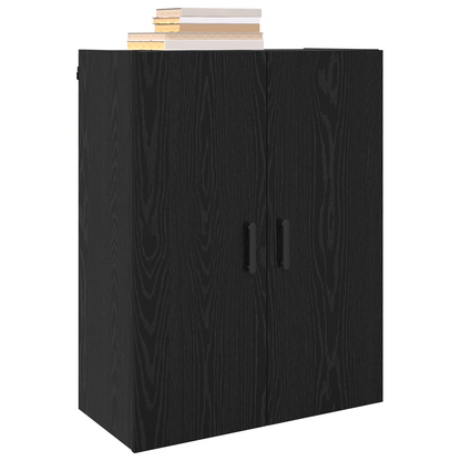 vidaXL Wandschrank Wandmontiert Schwarz Eichen-Optik 69,5 x 34 x 90 cm