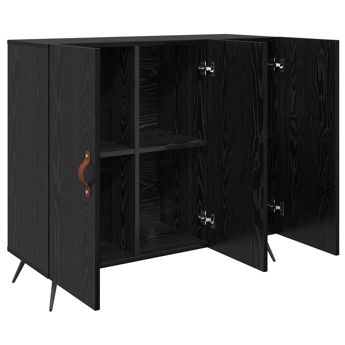 vidaXL Sideboard Schwarz Eichen-Optik 89,5 x 34 x 80 cm Holzwerkstoff