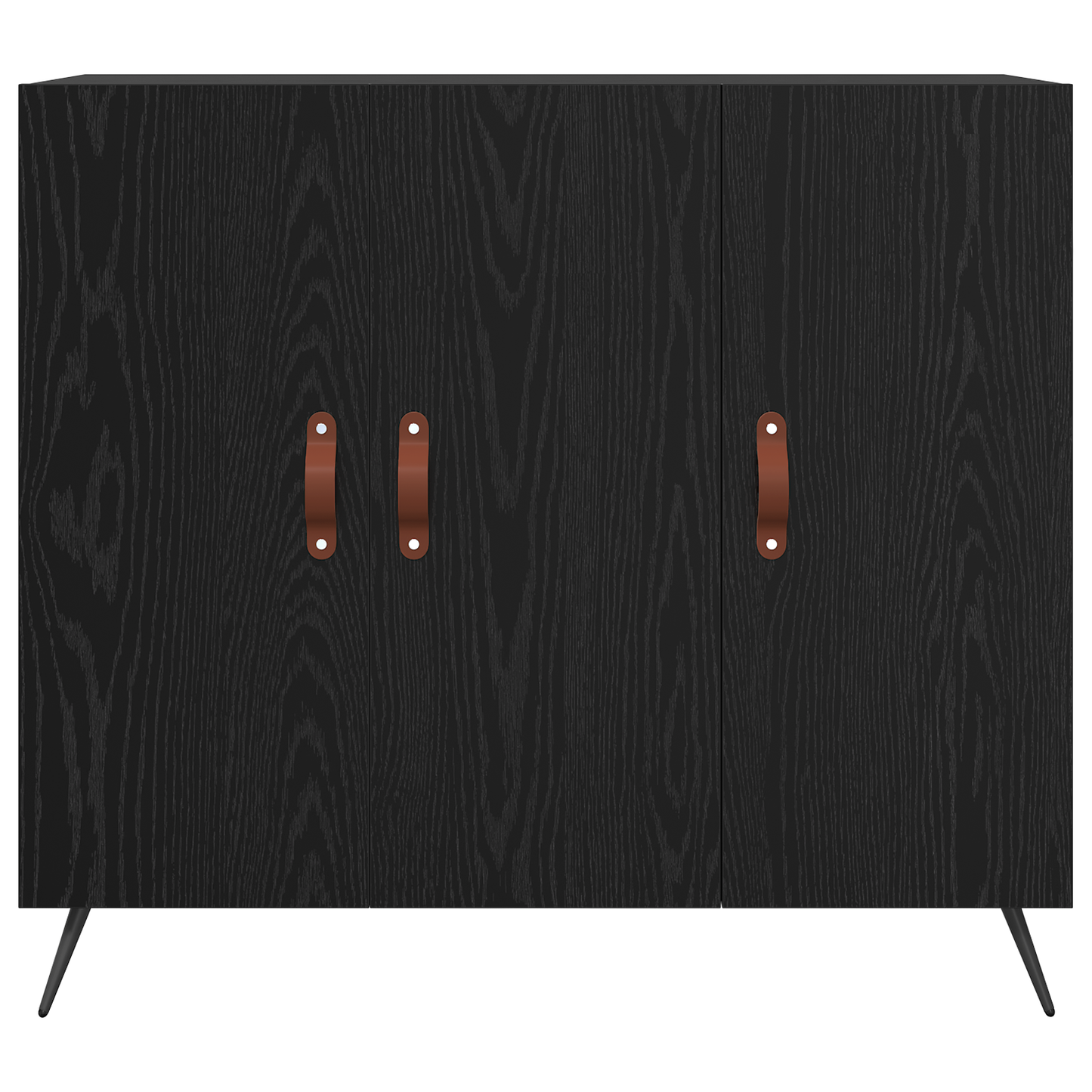 vidaXL Sideboard Schwarz Eichen-Optik 89,5 x 34 x 80 cm Holzwerkstoff